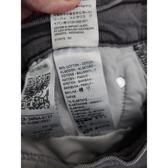 Levis Wedgie Straight Jeans Womens 27x28 Gray Stretch Mid Rise Denim - Picture 5 of 13